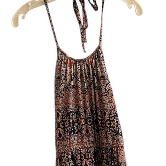 Maurices Paisley Halter Jersey Maxi Dress Sz Small Resort Summer Cruise Party - Picture 1 of 7